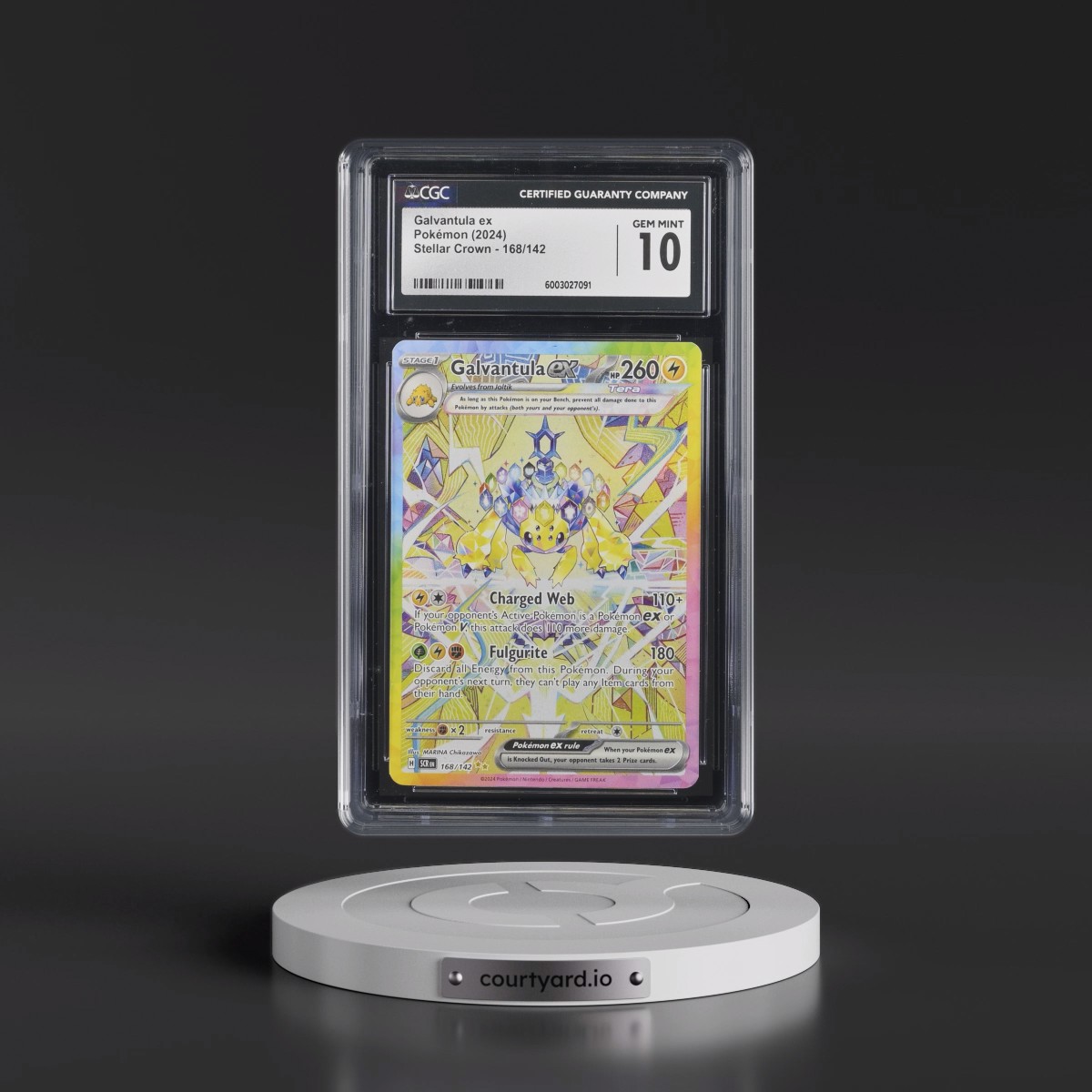 2024 Stellar Crown - SCR EN #168/142 Galvantula ex - Special Illustration Rare (Holo) (CGC 10 GEM MINT)