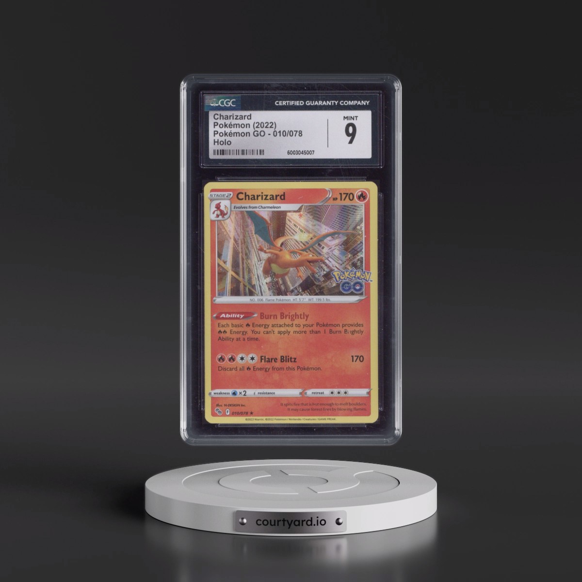 2022 Pokémon GO #010/078 Charizard - Holo (CGC 9 MINT)