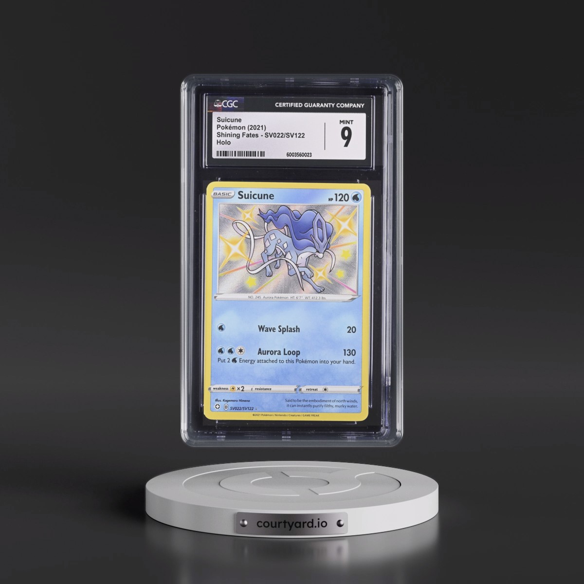 2021 Shining Fates #SV022/SV122 Suicune - Shiny Vault Holo (CGC 9 MINT)