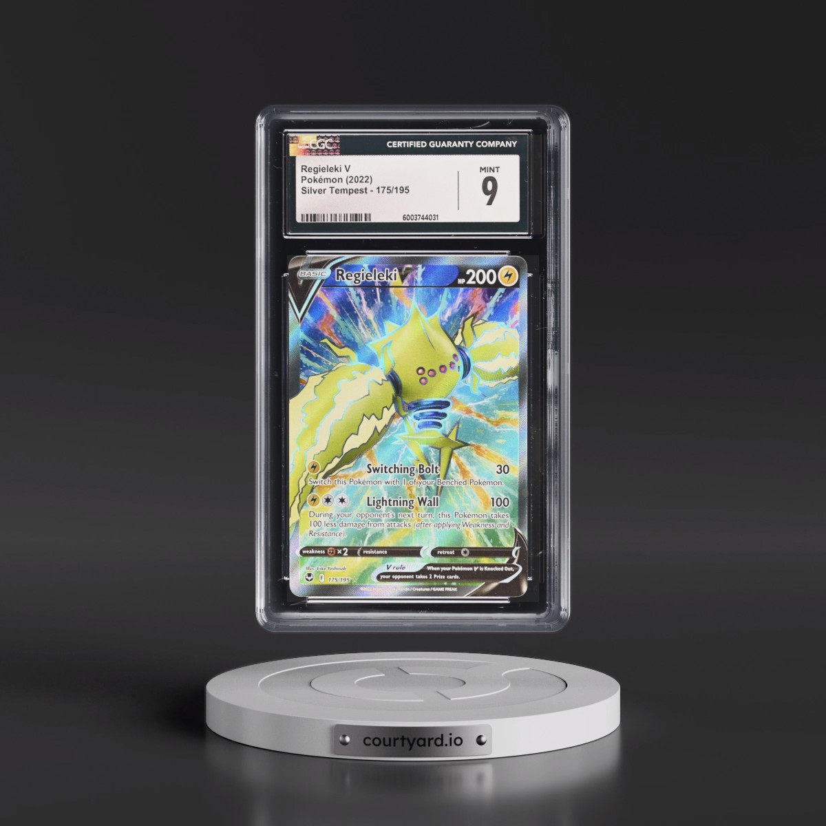 2022 Silver Tempest #175/195 Regieleki V - Ultra Rare Holo (CGC 9 MINT)