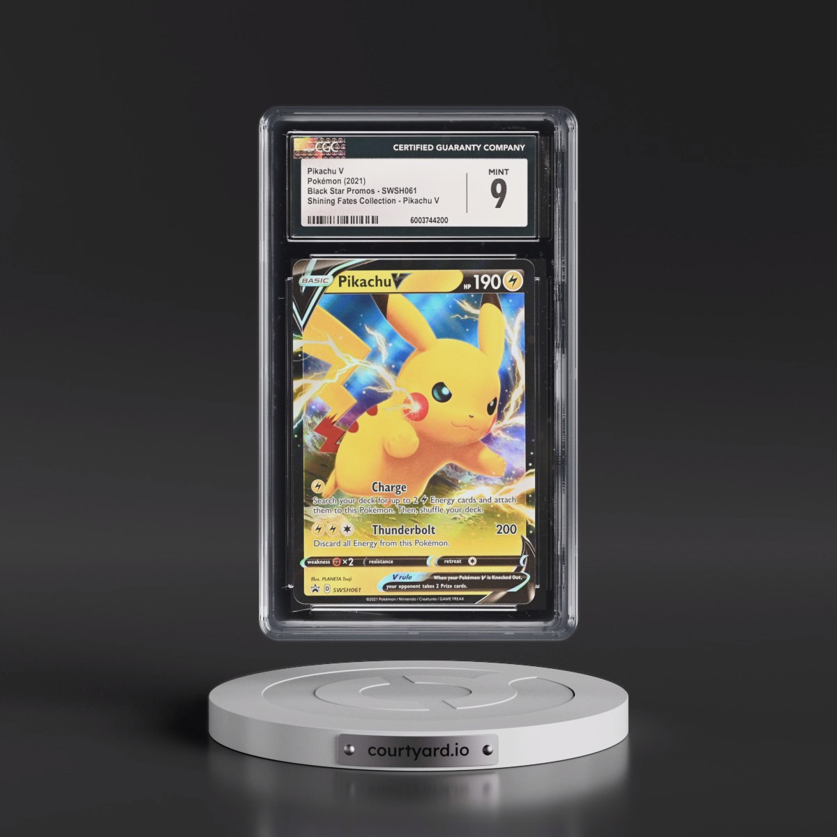 2017 Black Star Promos - Sword & Shield #SWSH061 Pikachu V - Shining Fates Pikachu V Collection (Holo) (CGC 9 MINT)