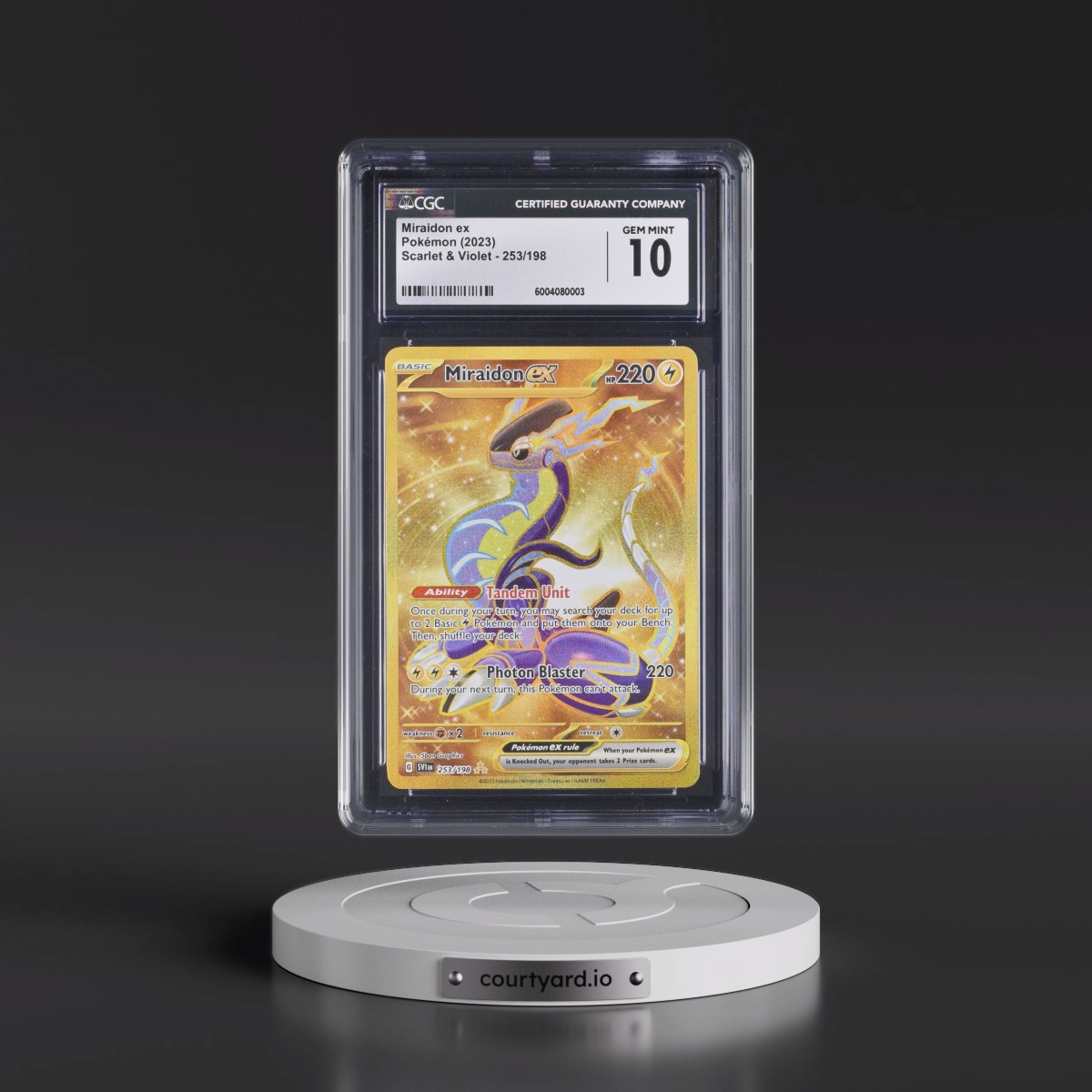 2023 Scarlet & Violet #253/198 Miraidon ex - Hyper Rare Holo (CGC 10 GEM MINT)