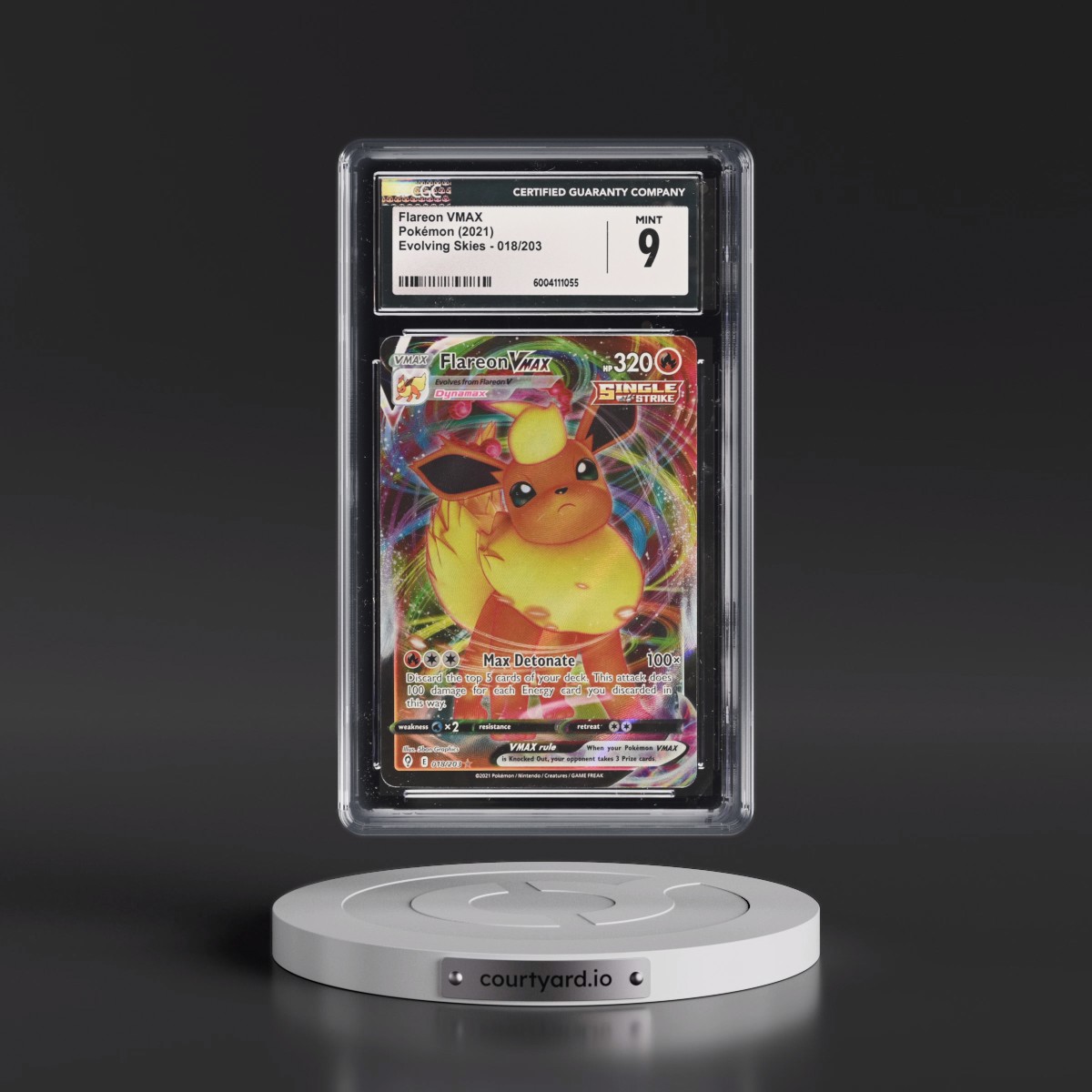 2021 Evolving Skies #018/203 Flareon VMAX - Holo (CGC 9 MINT)
