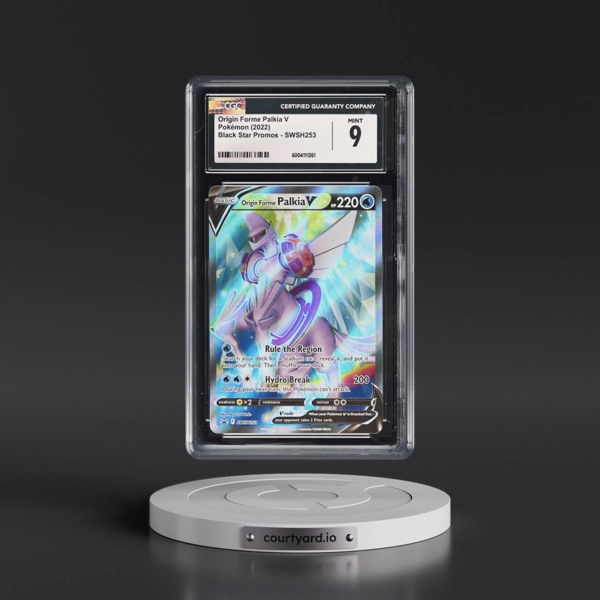 2022 Pokémon Swsh Black Star Promo #253 Origin Forme Palkia V - Holo Full Art Origin Forme Palkia Vstar Premium Collection (CGC 9 MINT)