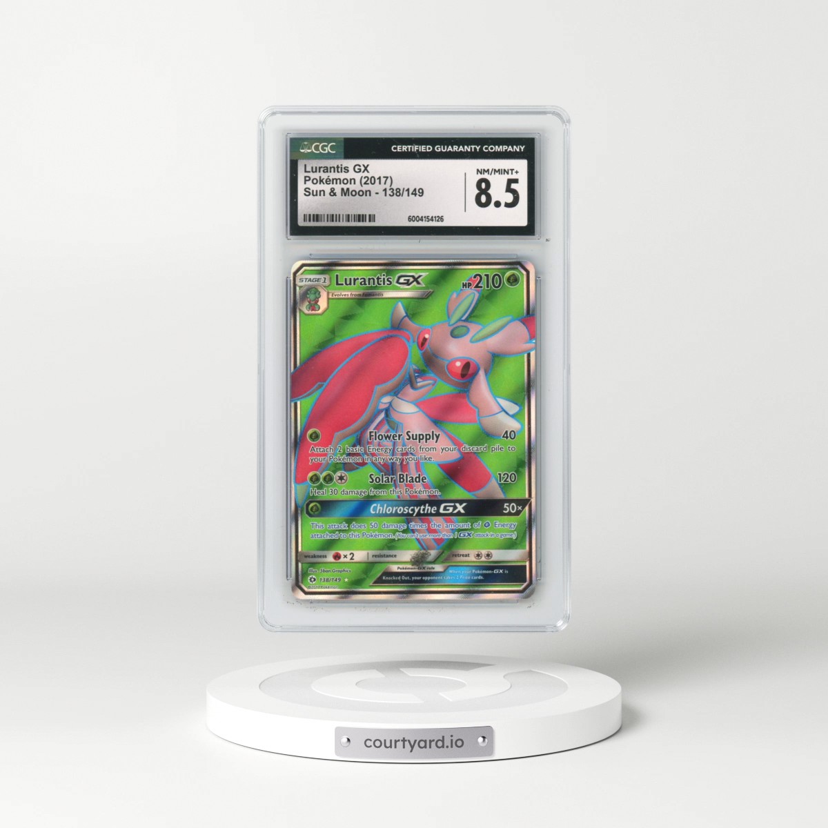 2017 Sun & Moon #138/149 Lurantis GX - Ultra Rare Holo (CGC 8.5 NM-MT+)