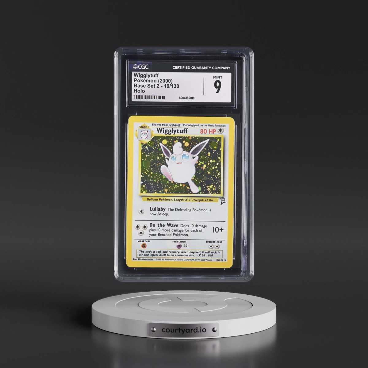 2000 Base Set 2 #19/130 Wigglytuff - Holo (CGC 9 MINT)