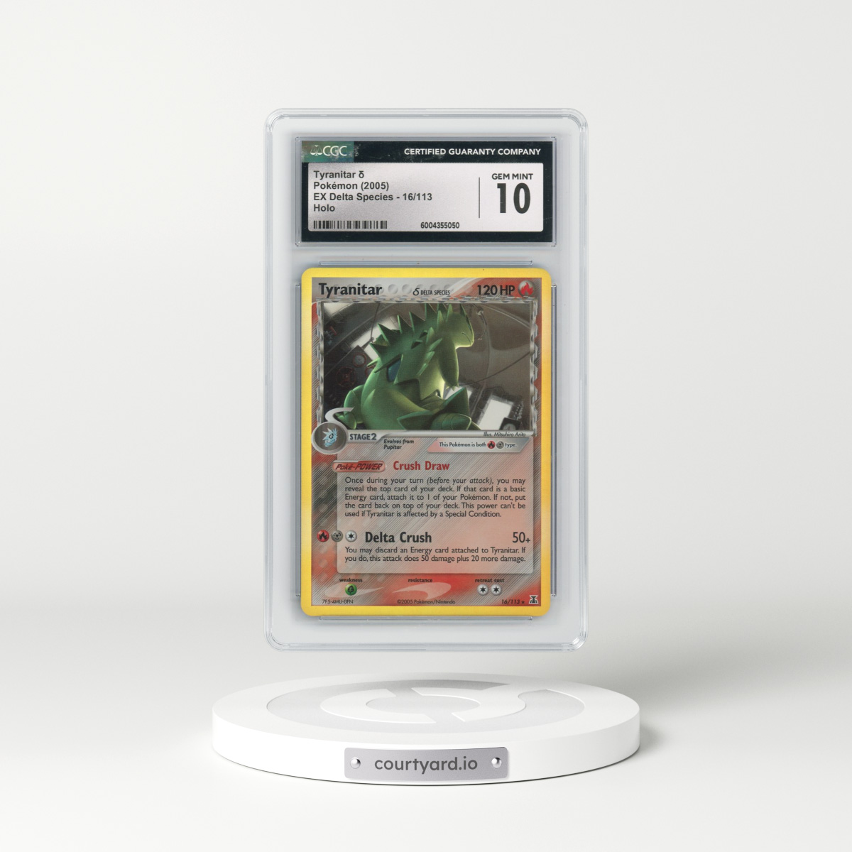 2005 EX Delta Species #16/113 Tyranitar δ - Holo (CGC 10 GEM MINT)