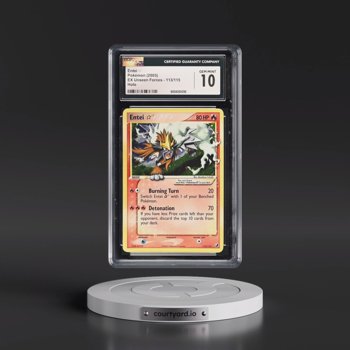 2005 EX Unseen Forces #113/115 Entei â?? - Holo (CGC 10 GEM MINT)