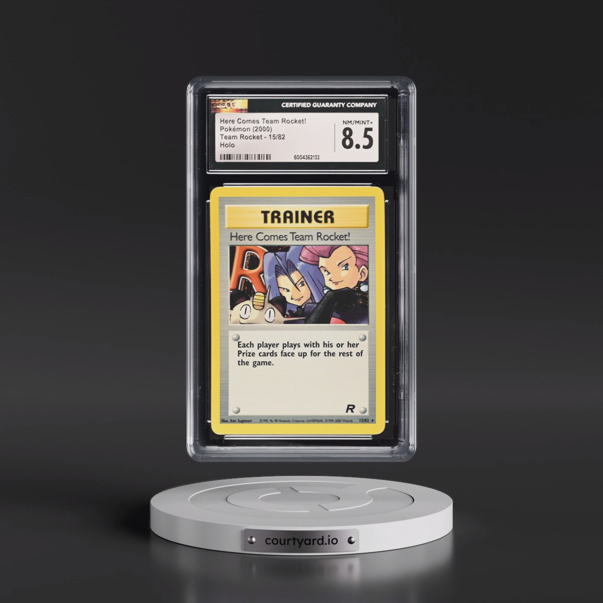 1999 Team Rocket #15/82 Here Comes Team Rocket! - Holo (CGC 8.5 NM-MT+)