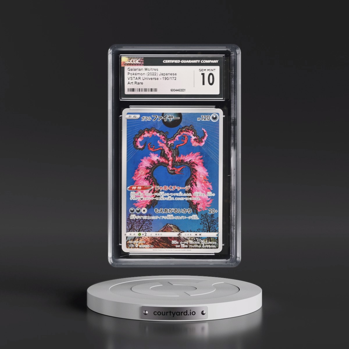 2022 VSTAR Universe #190/172 Galarian Moltres - Art Rare Holo (CGC 10 GEM MINT)