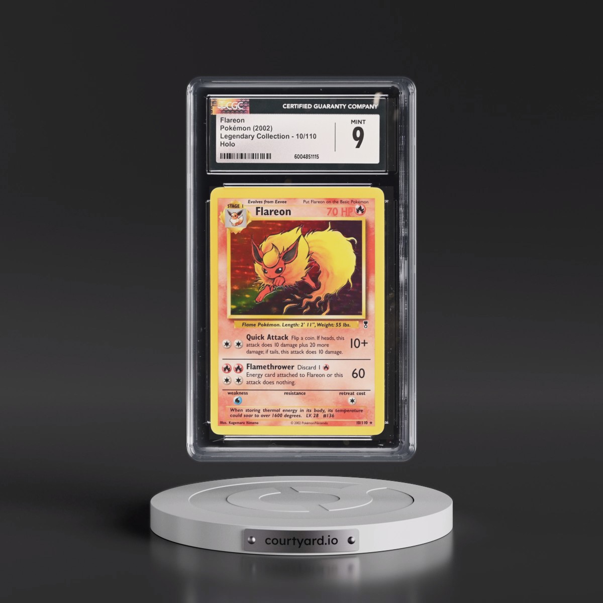 2002 Legendary Collection #10/110 Flareon - Holo (CGC 9 MINT)