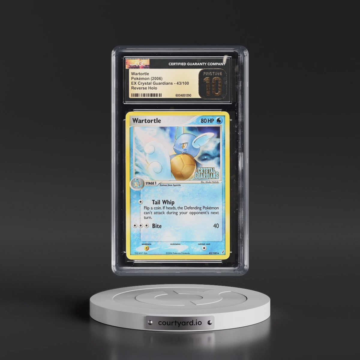 2006 EX Crystal Guardians #43/100 Wartortle - Reverse Holo (CGC 10 PRISTINE)
