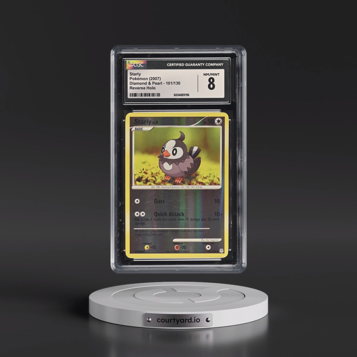 2007 Diamond & Pearl #101/130 Starly - Reverse Holo (CGC 8 NM-MT)