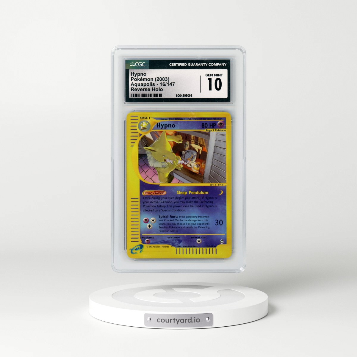 2003 Aquapolis #16/147 Hypno - Reverse Holo (CGC 10 GEM MINT)