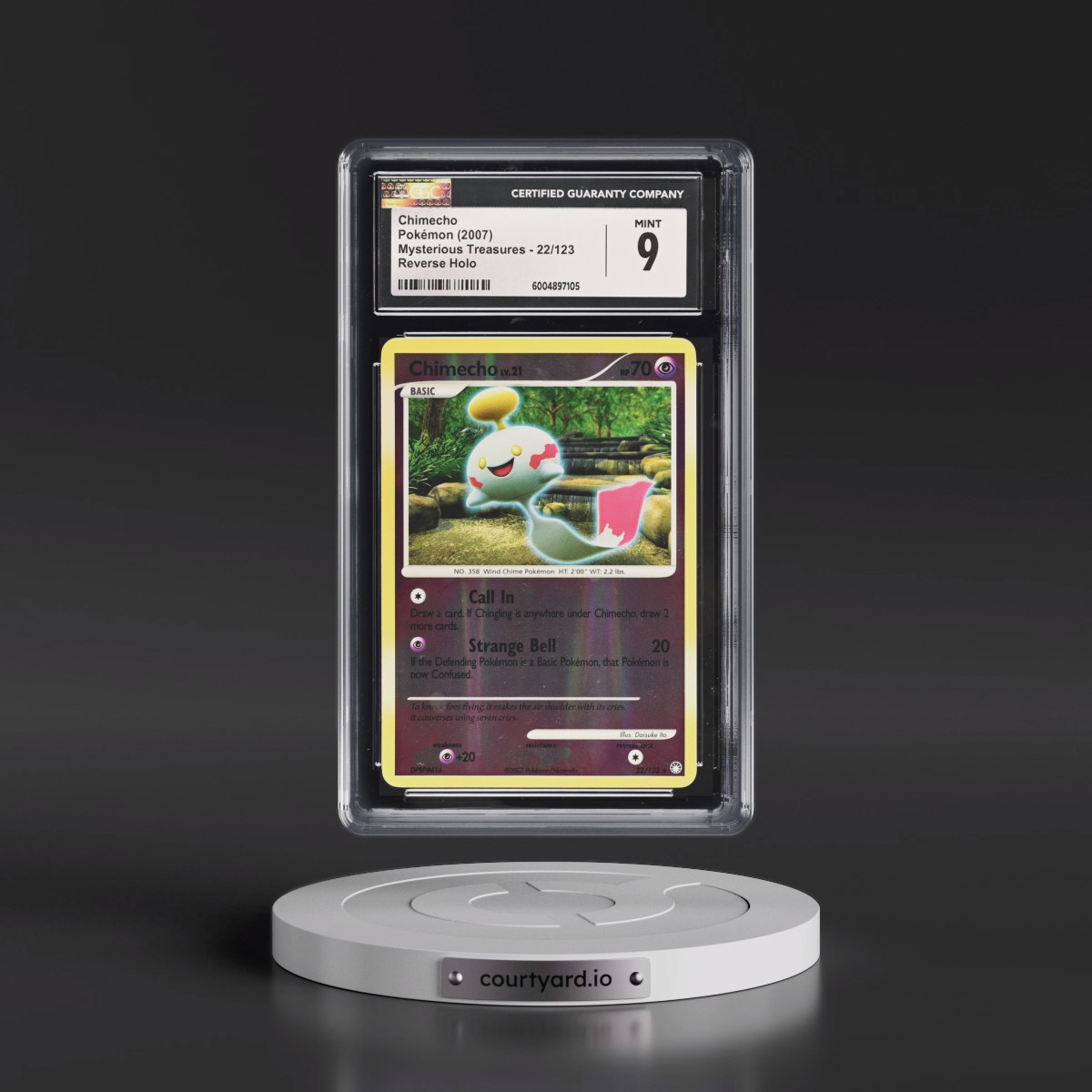 2007 Mysterious Treasures #22/123 Chimecho - Reverse Holo (CGC 9 MINT)