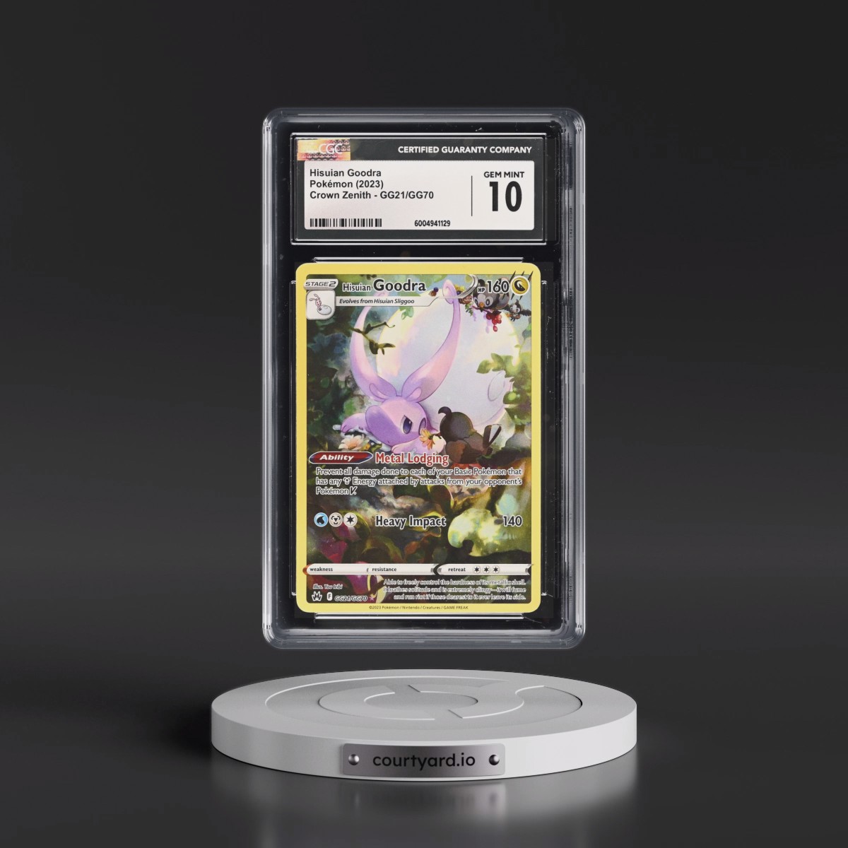 2023 Crown Zenith #GG21/GG70 Hisuian Goodra - Galarian Gallery Holo (CGC 10 GEM MINT)