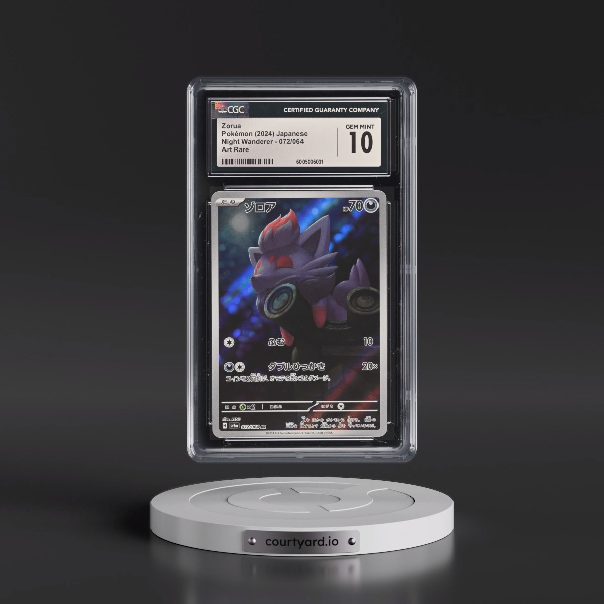 2024 Night Wanderer #072/064 Zorua - Art Rare Holo (CGC 10 GEM MINT)