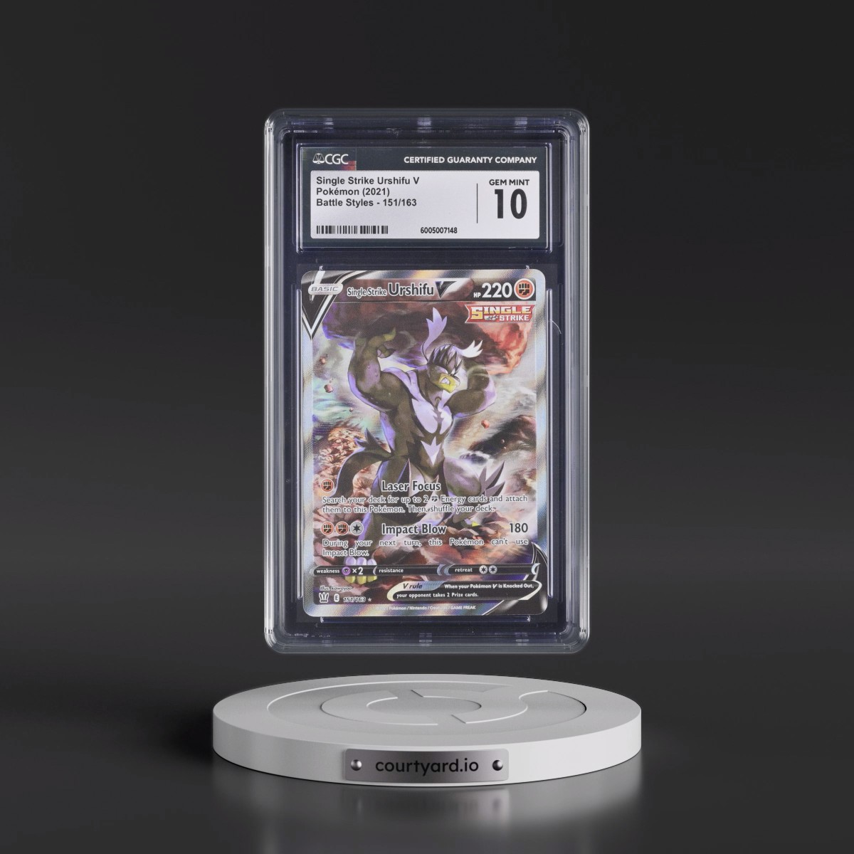 2021 Battle Styles #151/163 Single Strike Urshifu V - Ultra Rare Holo (CGC 10 GEM MINT)