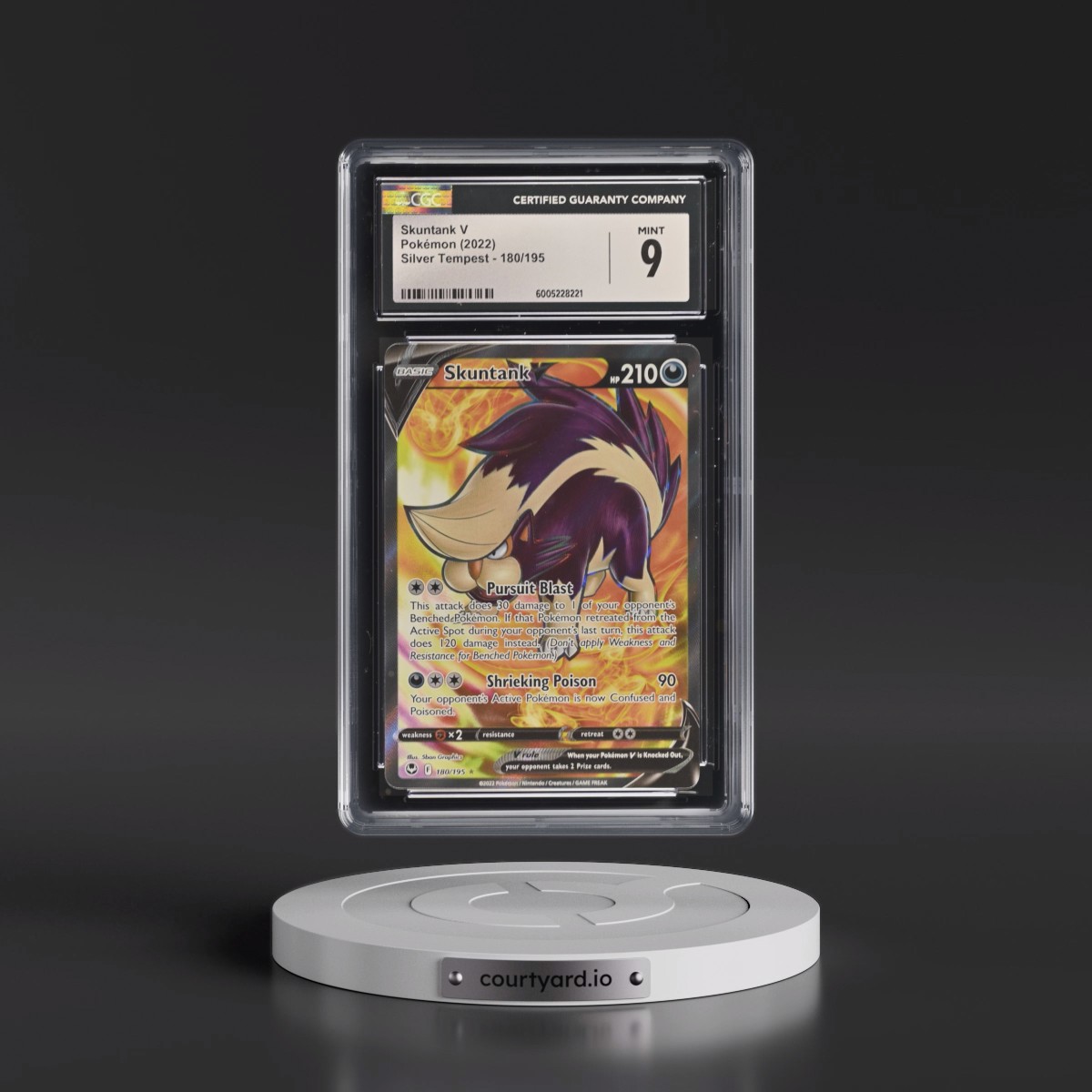 2022 Silver Tempest #180/195 Skuntank V - Ultra Rare Holo (CGC 9 MINT)