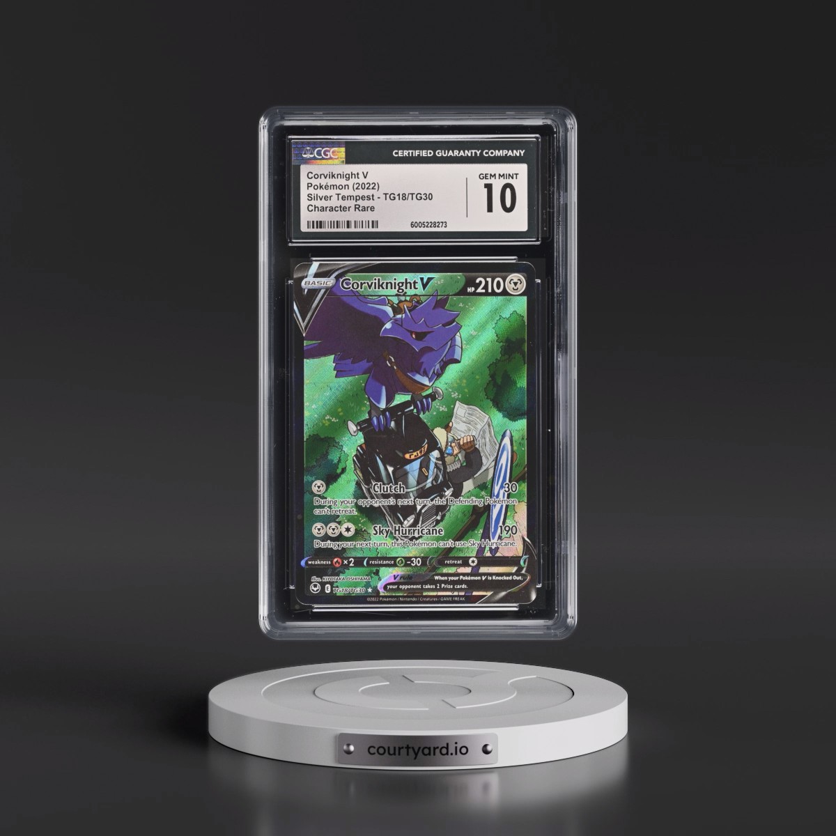 2022 Silver Tempest #TG18/TG30 Corviknight V - Trainer Gallery Holo (CGC 10 GEM MINT)