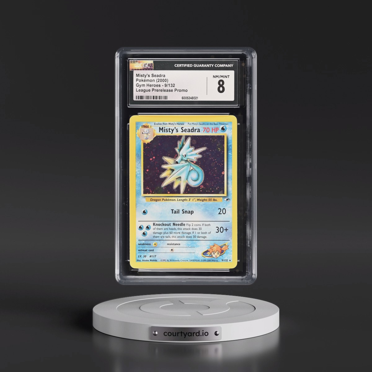 2000 Gym Heroes #9/132 Misty's Seadra - League Prerelease Promo (Holo) (CGC 8 NM-MT)