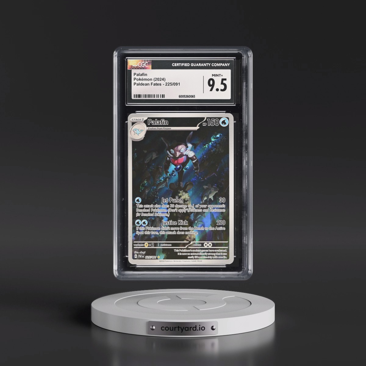 2024 Paldean Fates - PAF EN #225/091 Palafin - Illustration Rare Holo (CGC 9.5 MINT+)