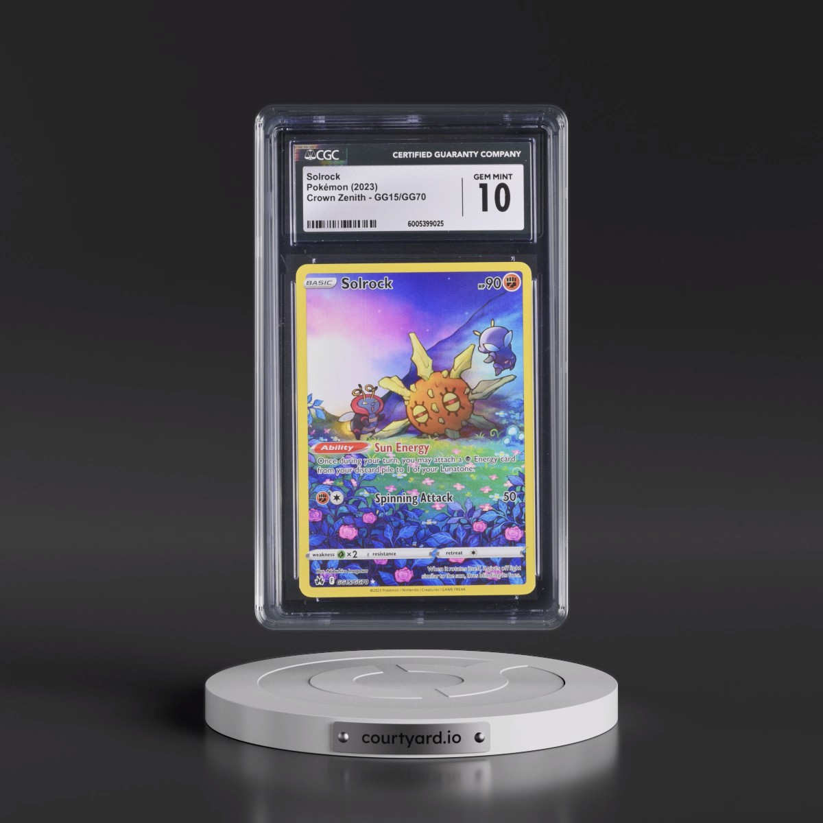 2023 Crown Zenith #GG15/GG70 Solrock - Galarian Gallery Holo (CGC 10 GEM MINT)