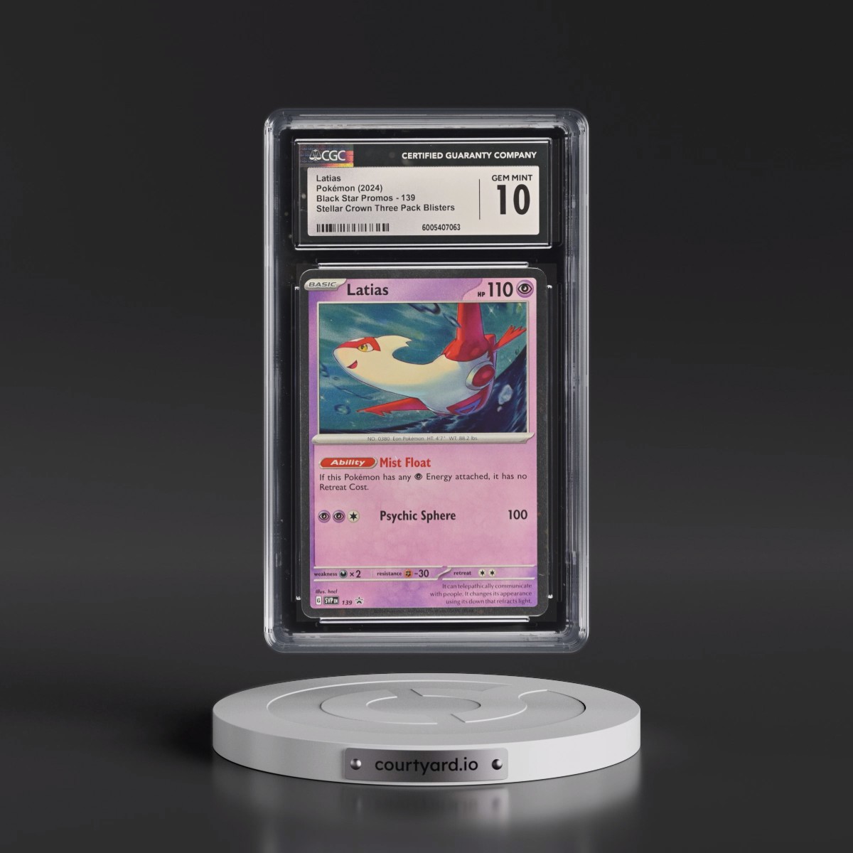 2023 Black Star Promos - Scarlet & Violet SVP EN #139 Latias - Stellar Crown 3-Pack Blister (Cosmos Holo) (CGC 10 GEM MINT)