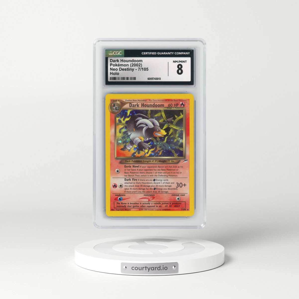 2002 Neo Destiny #7/105 Dark Houndoom - Holo (CGC 8 NM-MT)