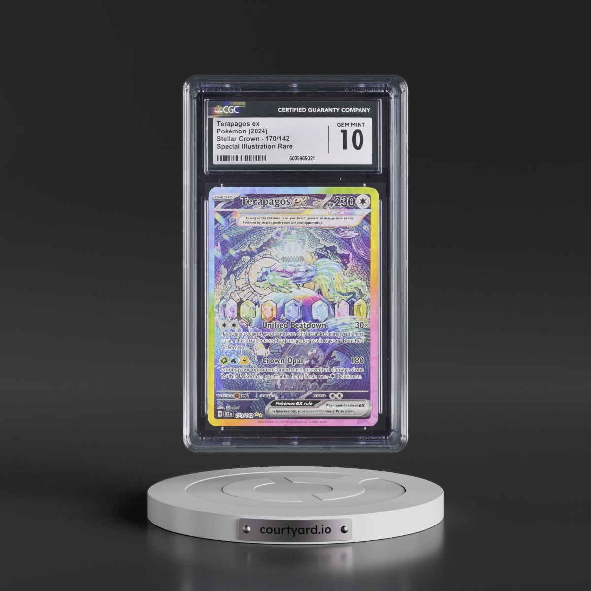 2024 Stellar Crown - SCR EN #170/142 Terapagos ex - Special Illustration Rare (Holo) (CGC 10 GEM MINT)