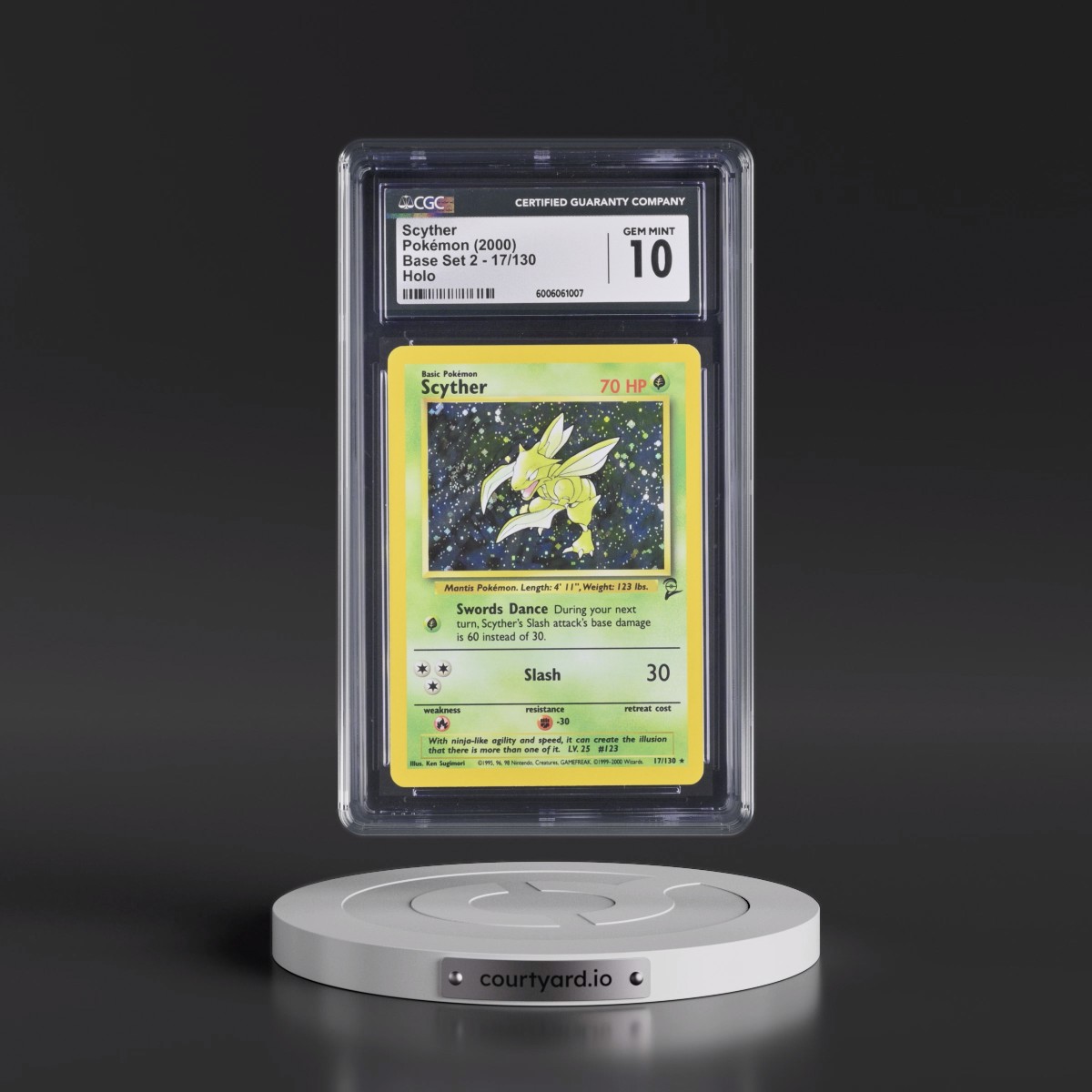 2000 Base Set 2 Scyther - Holo #17/130 CGC 10