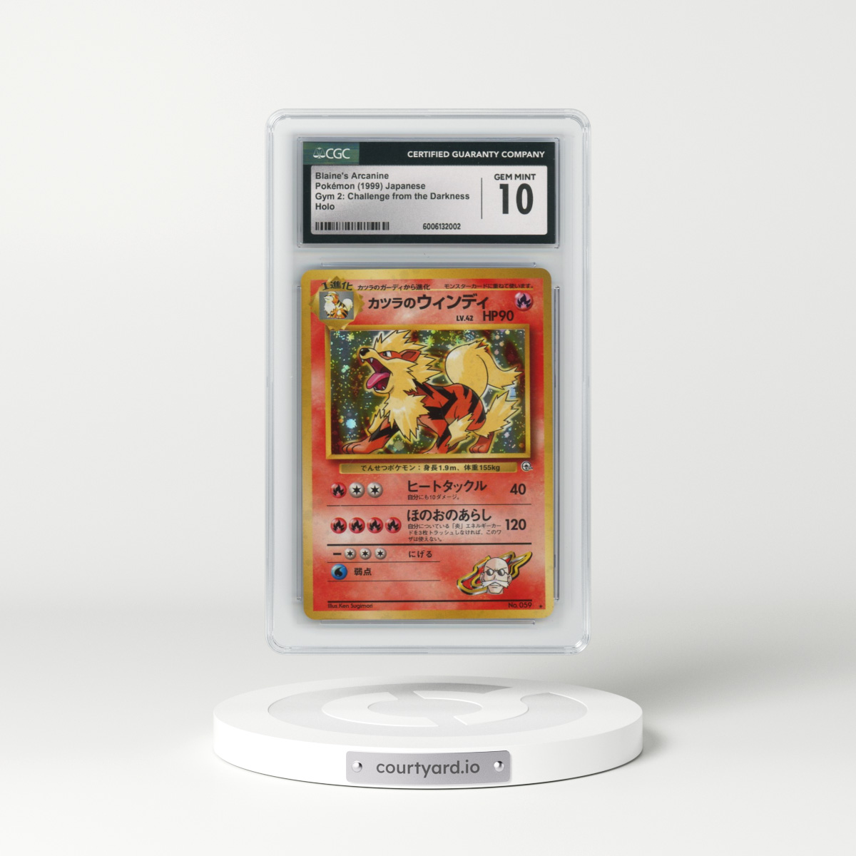 1999 Gym 2: Challenge from the Darkness #59 Blaine's Arcanine - Holo (CGC 10 GEM MINT)