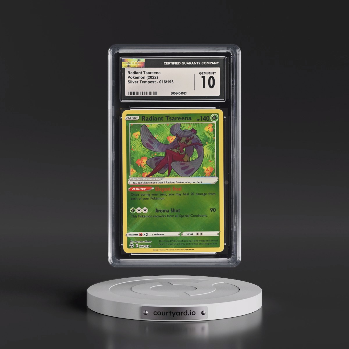 2022 Silver Tempest #016/195 Radiant Tsareena - Holo (CGC 10 GEM MINT)