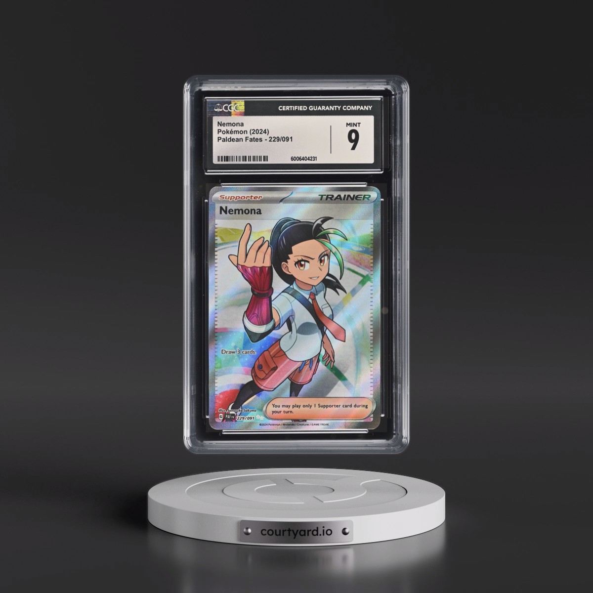 2024 Paldean Fates - PAF EN #229/091 Nemona - Ultra Rare Holo (CGC 9 MINT)