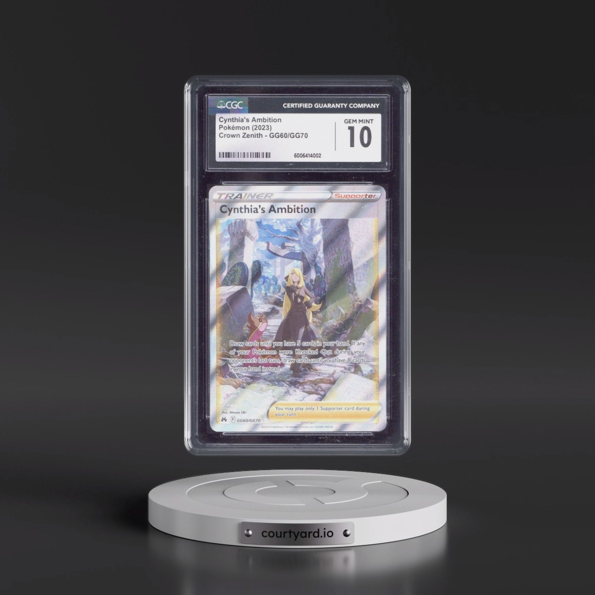 2023 Crown Zenith #GG60/GG70 Cynthia's Ambition - Galarian Gallery Holo (CGC 10 GEM MINT)
