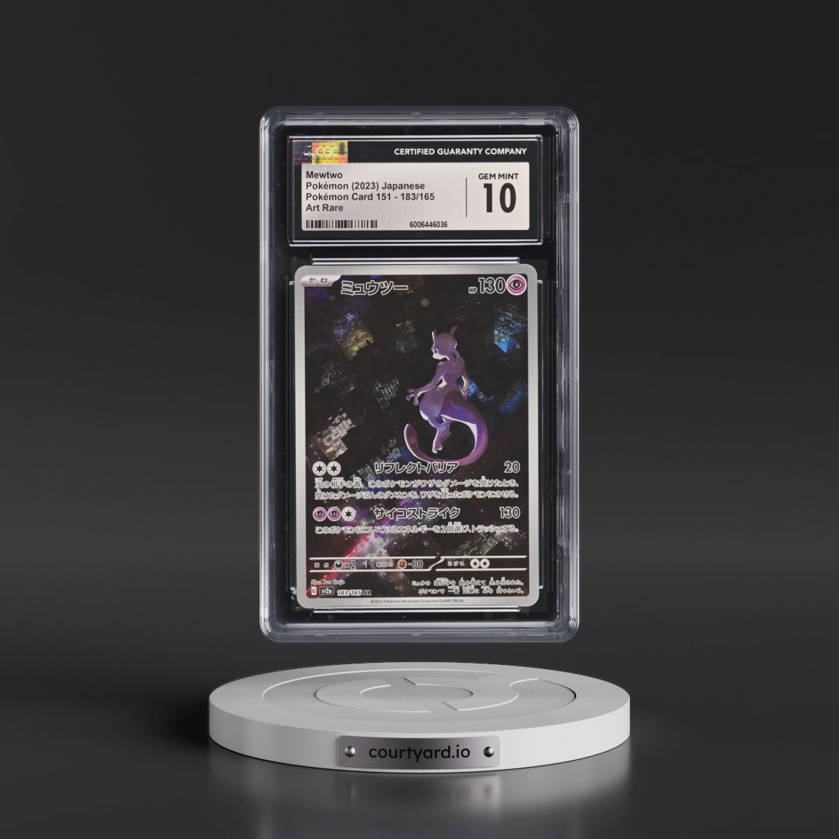 2023 Pokémon Card 151 Mewtwo - Art Rare Holo #183/165 CGC 10