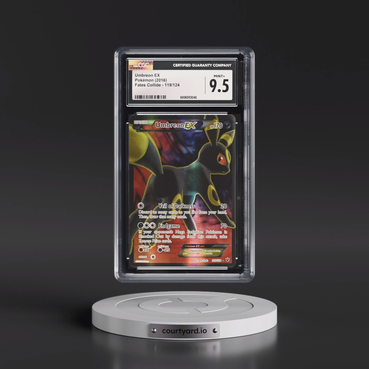2016 Fates Collide #119/124 Umbreon EX - Ultra Rare Holo (CGC 9.5 MINT+)