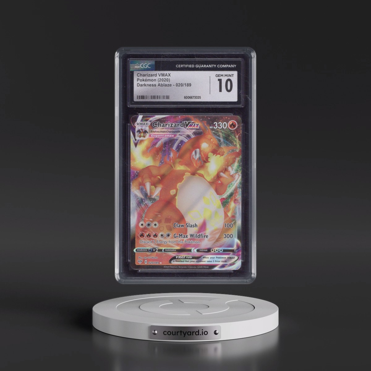 2020 Darkness Ablaze #020/189 Charizard VMAX - Holo (CGC 10 GEM MINT)