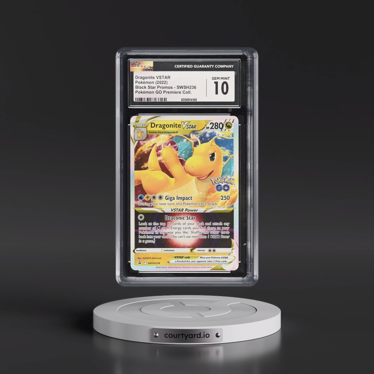 2017 Black Star Promos - Sword & Shield #SWSH236 Dragonite VSTAR - Holo Pokémon GO Premier Deck Holder Collection (CGC 10 GEM MINT)