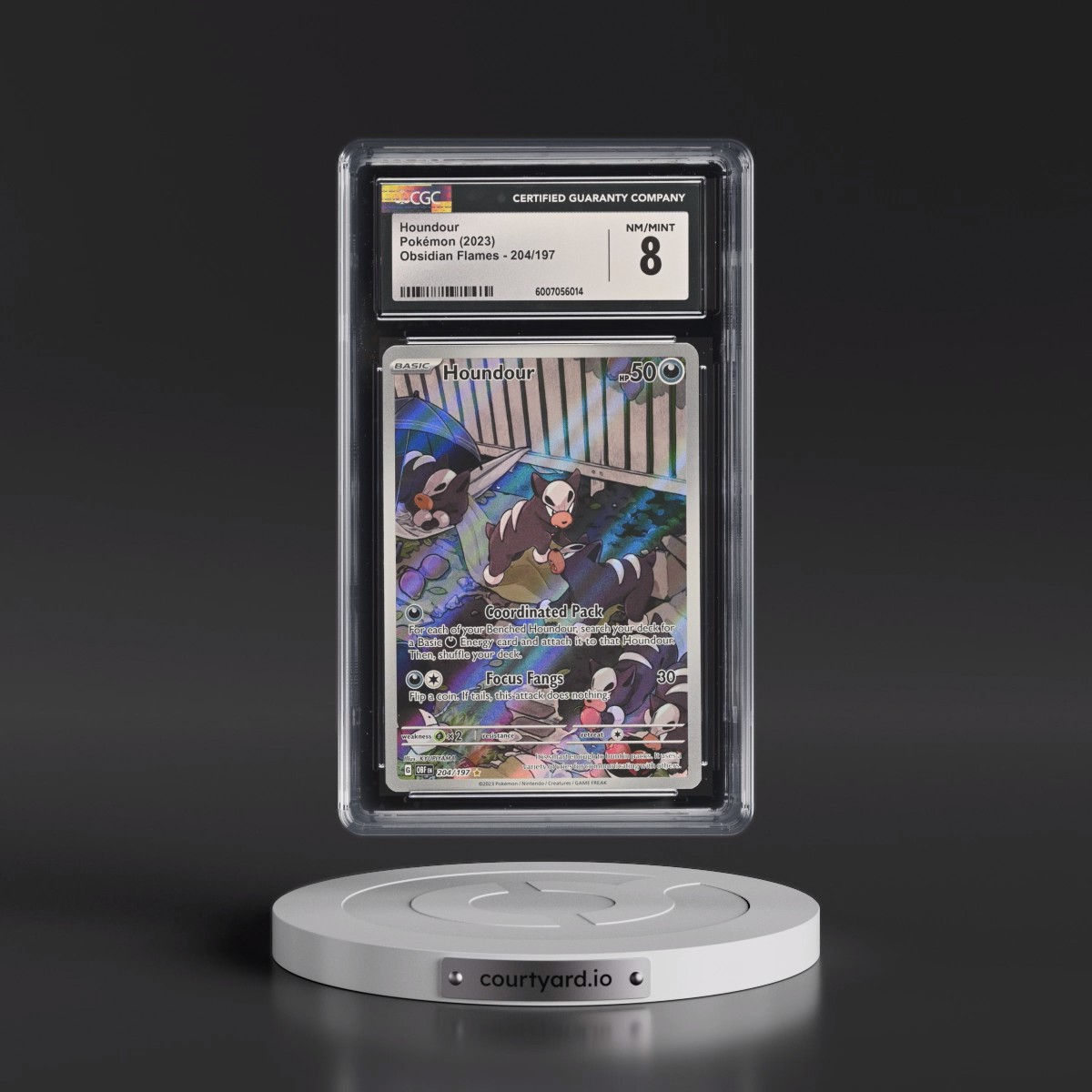 2023 Obsidian Flames - OBF EN #204/197 Houndour - Illustration Rare Holo (CGC 8 NM-MT)