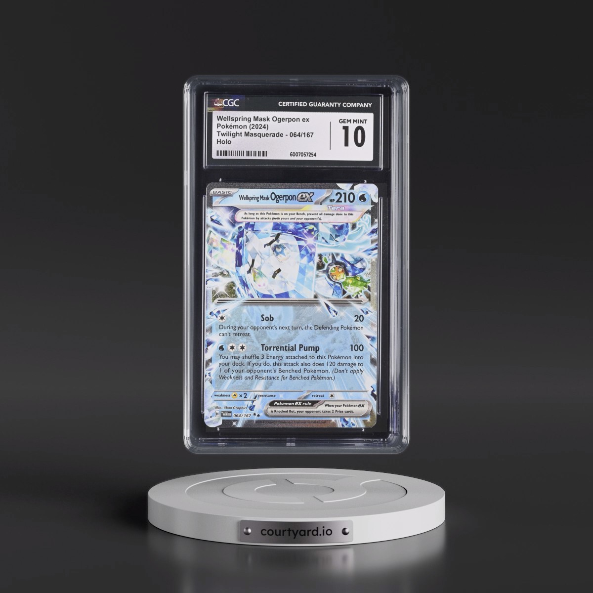 2024 Twilight Masquerade - TWM EN #064/167 Wellspring Mask Ogerpon ex - Holo (CGC 10 GEM MINT)