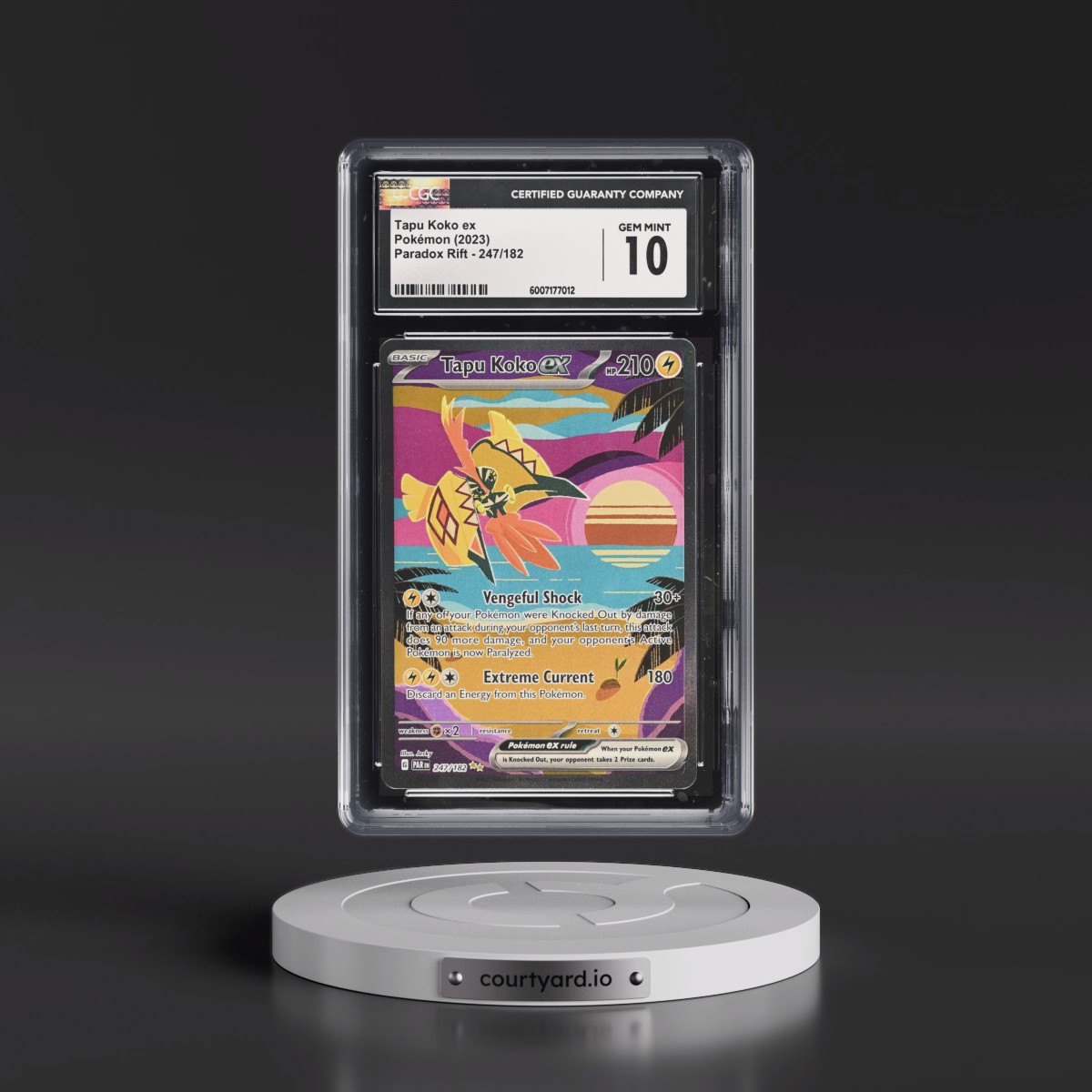2023 Paradox Rift - PAR EN #247/182 Tapu Koko ex - Special Illustration Rare (Holo) (CGC 10 GEM MINT)