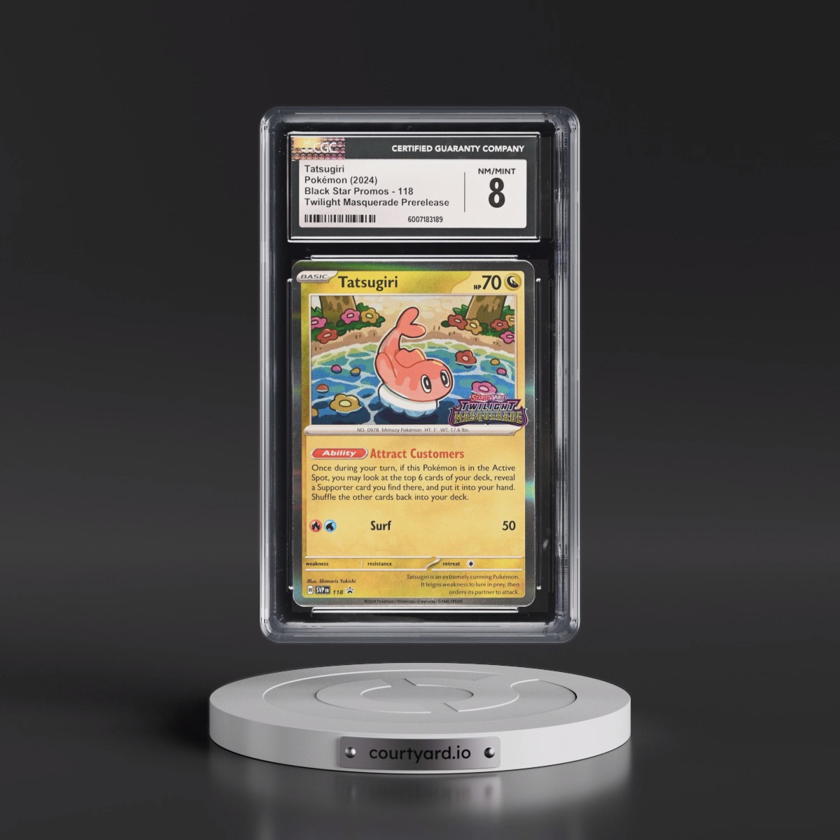 2023 Black Star Promos - Scarlet & Violet SVP EN #118 Tatsugiri - Twilight Masquerade Prerelease (Holo) (CGC 8 NM-MT)