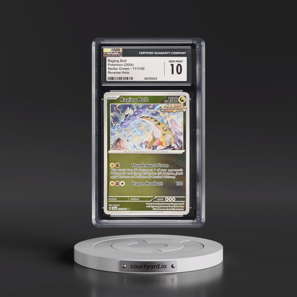 2024 Stellar Crown - SCR EN #111/142 Raging Bolt - Reverse Holo (CGC 10 GEM MINT)