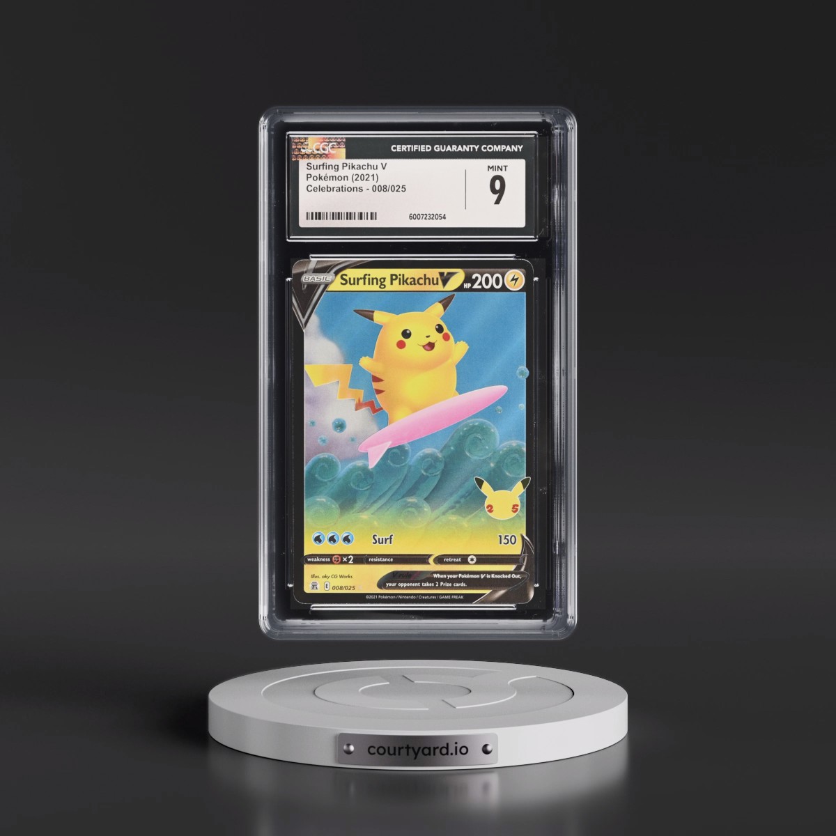 2021 Celebrations #008/025 Surfing Pikachu V - Holo (CGC 9 MINT)