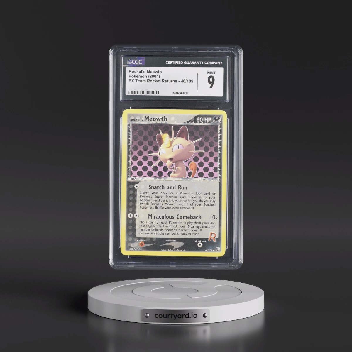 2004 EX Team Rocket Returns #46/109 Rocket's Meowth (CGC 9 MINT)