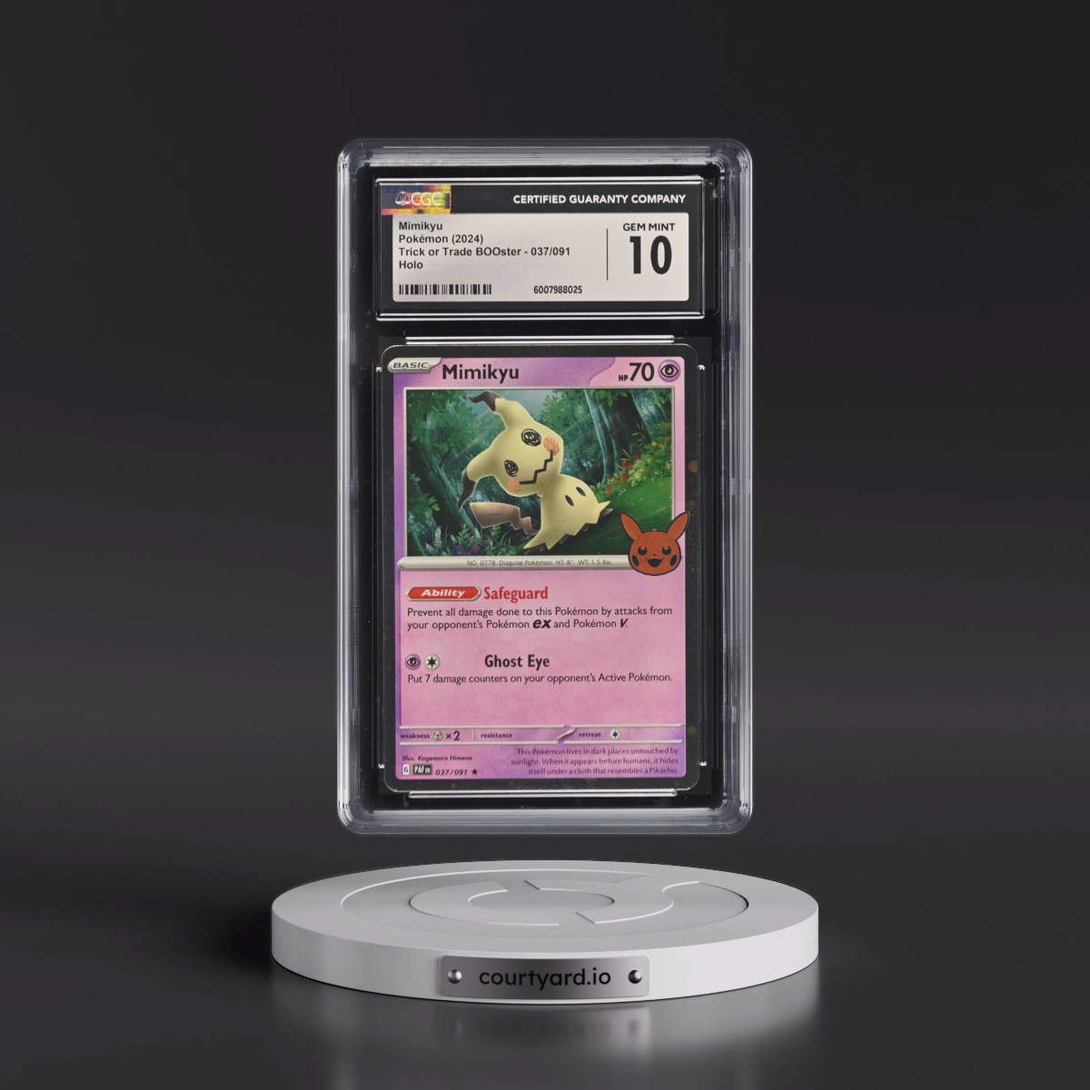 2024 Trick or Trade BOOster (2024) #037/091 Mimikyu - Holo (CGC 10 GEM MINT)