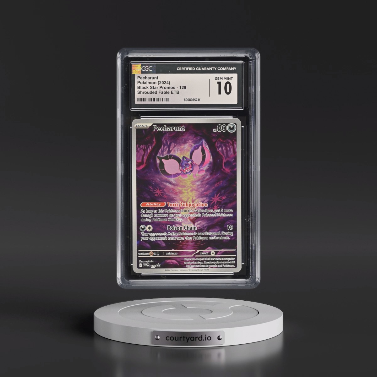 2023 Black Star Promos - Scarlet & Violet SVP EN #129 Pecharunt - Shrouded Fable Elite Trainer Box (Holo) (CGC 10 GEM MINT)