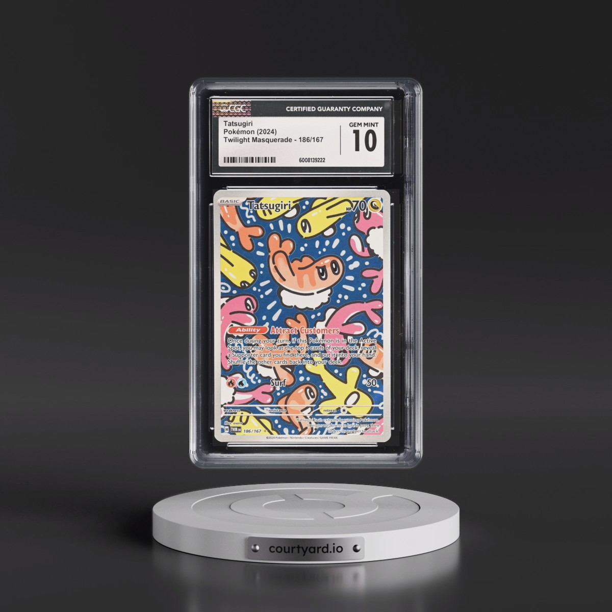 2024 Twilight Masquerade - TWM EN #186/167 Tatsugiri - Illustration Rare Holo (CGC 10 GEM MINT)