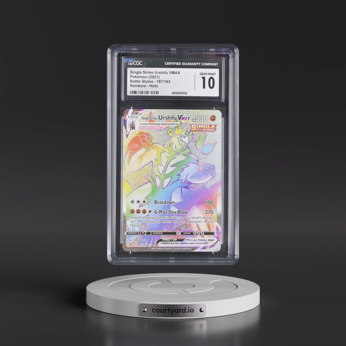 2021 Pokémon Sword & Shield Battle Styles #167 Single Strike Urshifu Vmax - Full Art Secret (CGC 10 GEM MINT)